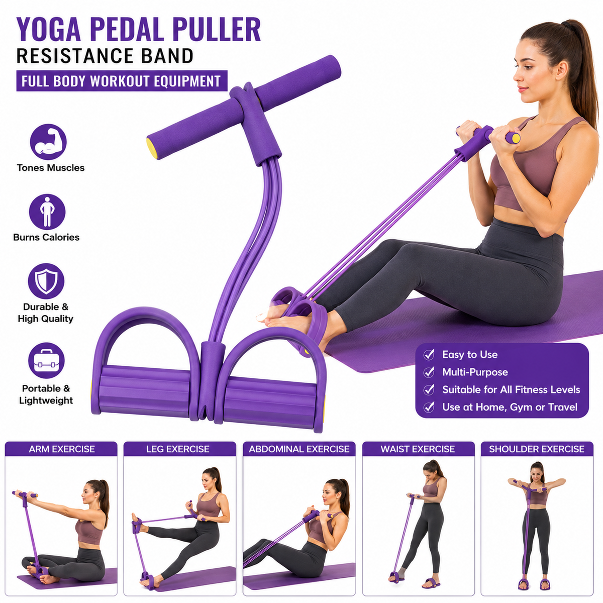 Yoga Pedal Puller Resistance Band Fitness Equipment